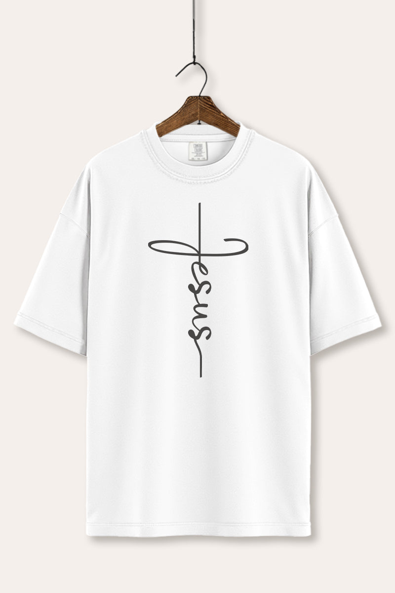 Jesus Cross Typography Women's Comfort Tee