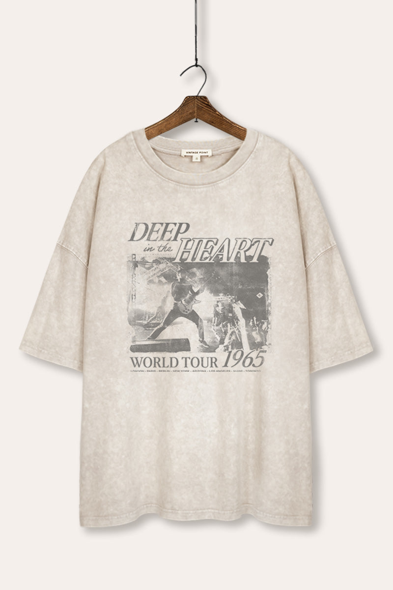 World Tour Music Concert Graphic Mineral Wash Oversized Tee