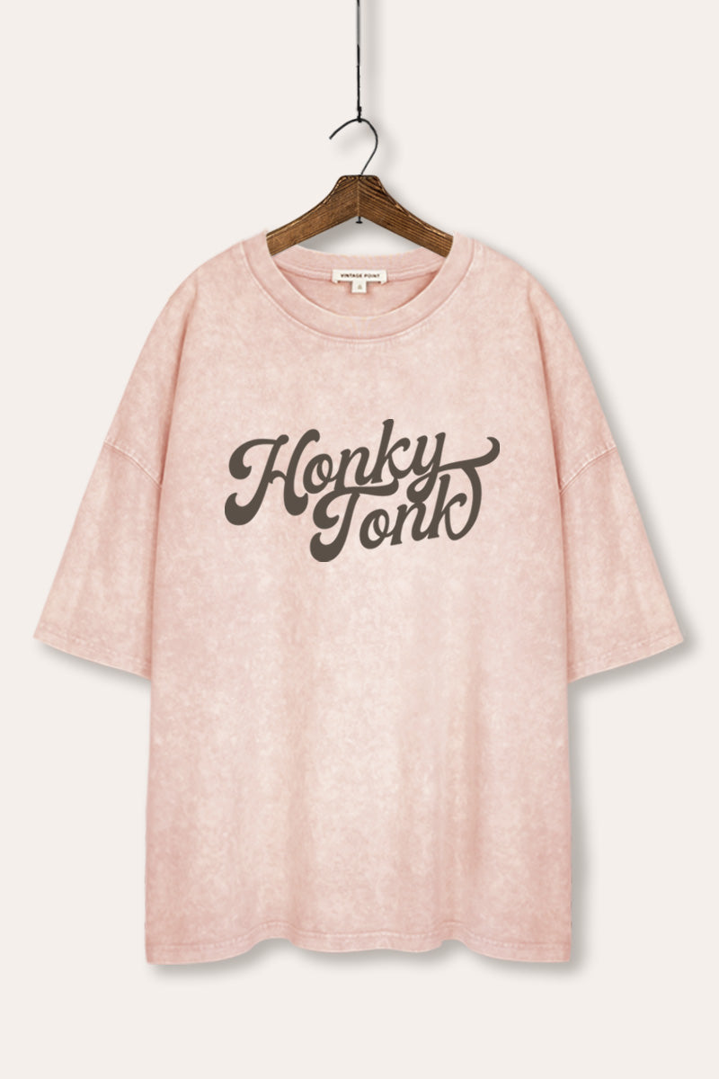 Honky Tonk Graphic Mineral Wash Oversized Tee