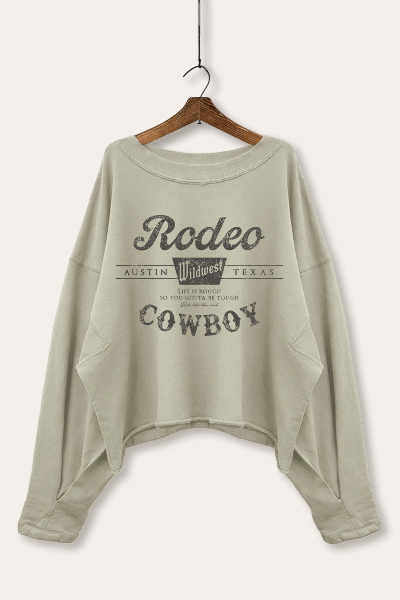Rodeo Cowboy Wild West Graphic Cropped Sweatshirt