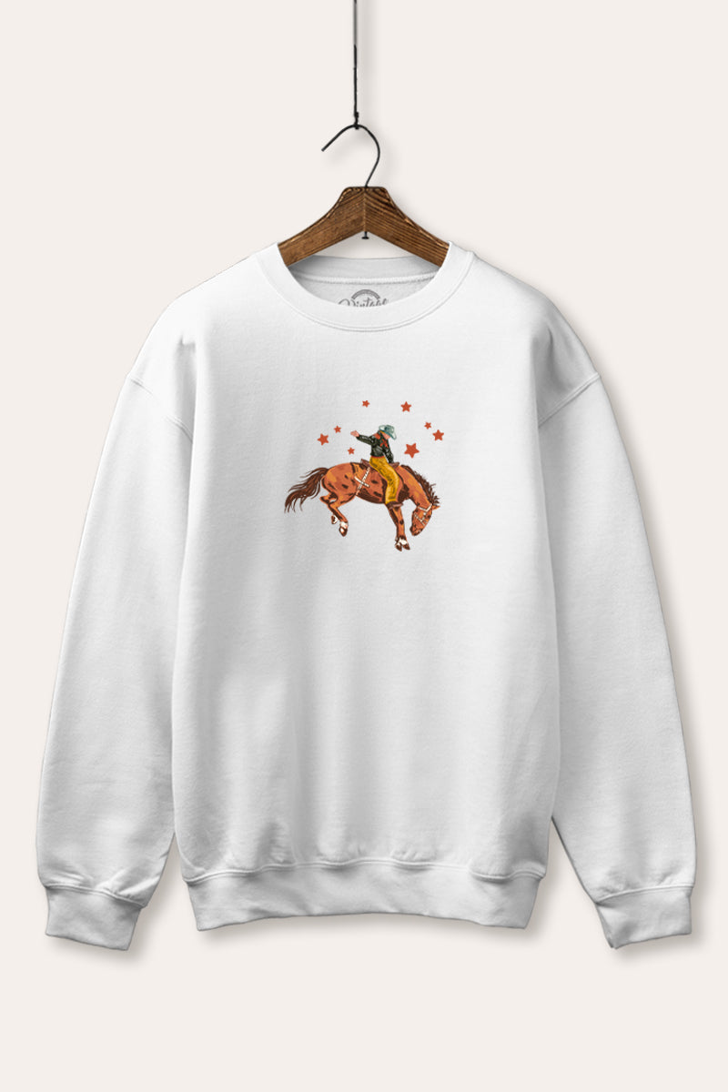 cowboy rodeo star graphic fleece sweatshirt