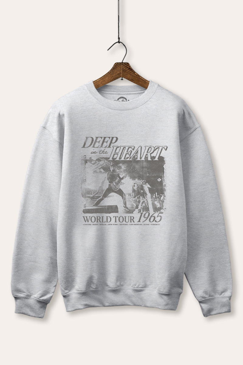 retro concert tour graphic fleece sweatshirt