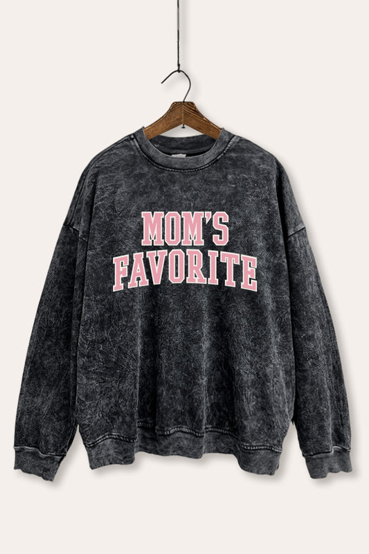 Mom's Favorite Typography Mineral Wash Sweatshirt