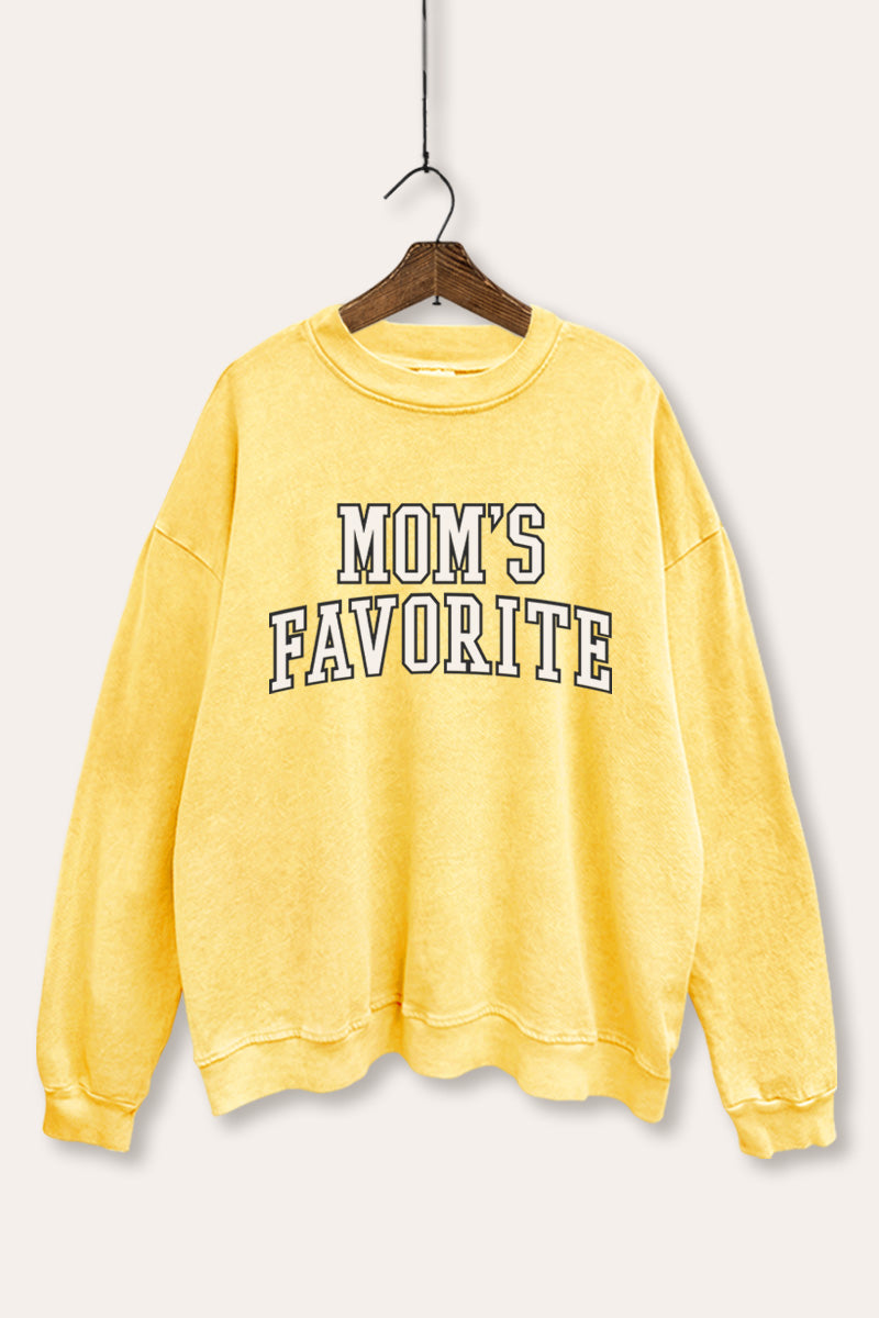 Mom's Favorite Typography Mineral Wash Sweatshirt