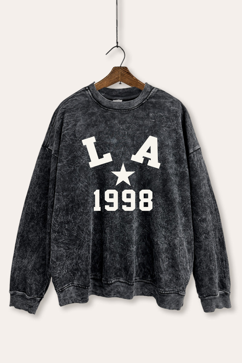 LA 1998 Graphic Mineral Wash Sweatshirt