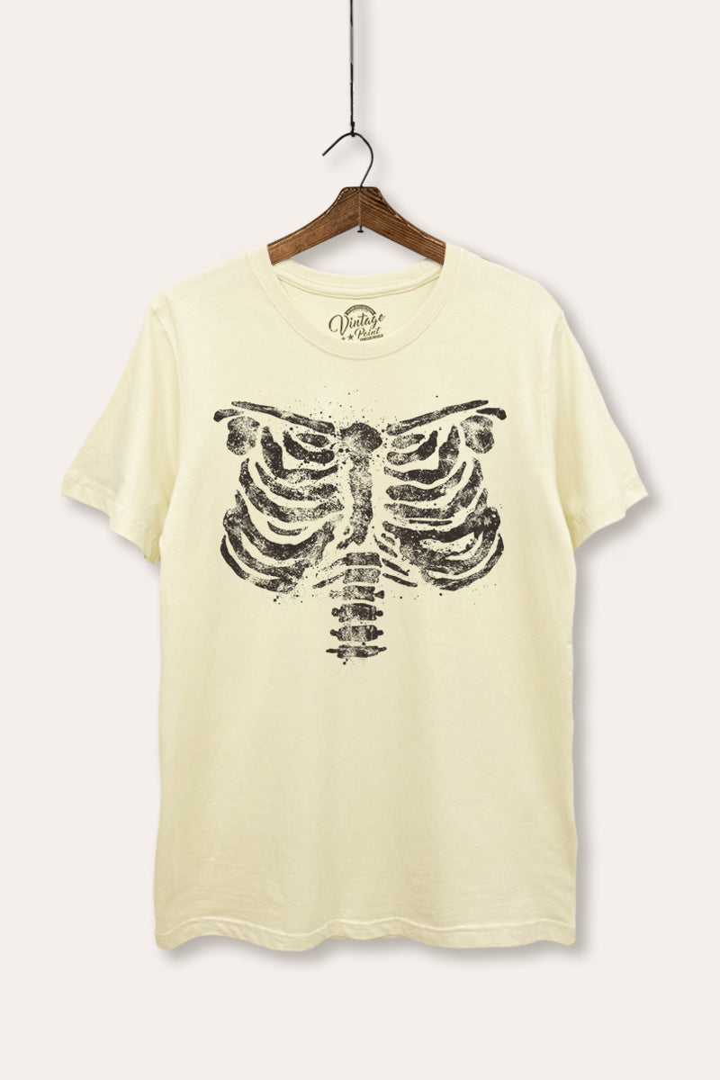 x-ray rib cage halloween graphic women's basic t-shirt