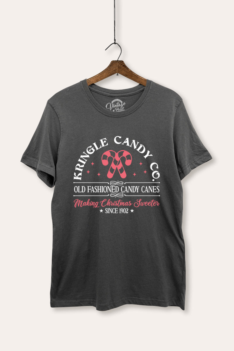 christmas candy cane women's basic graphic t-shirt