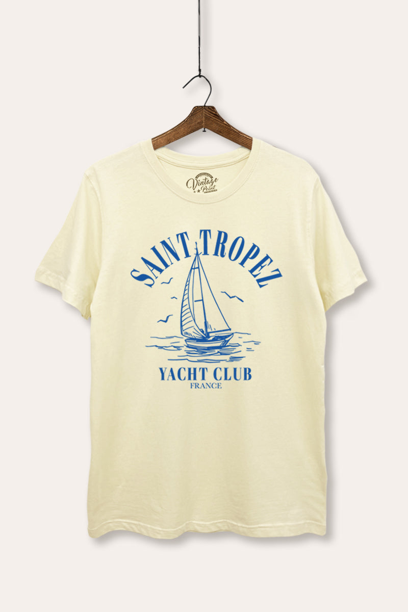 France Yacht Club Coastal Graphic Women's Basic Casual Tee