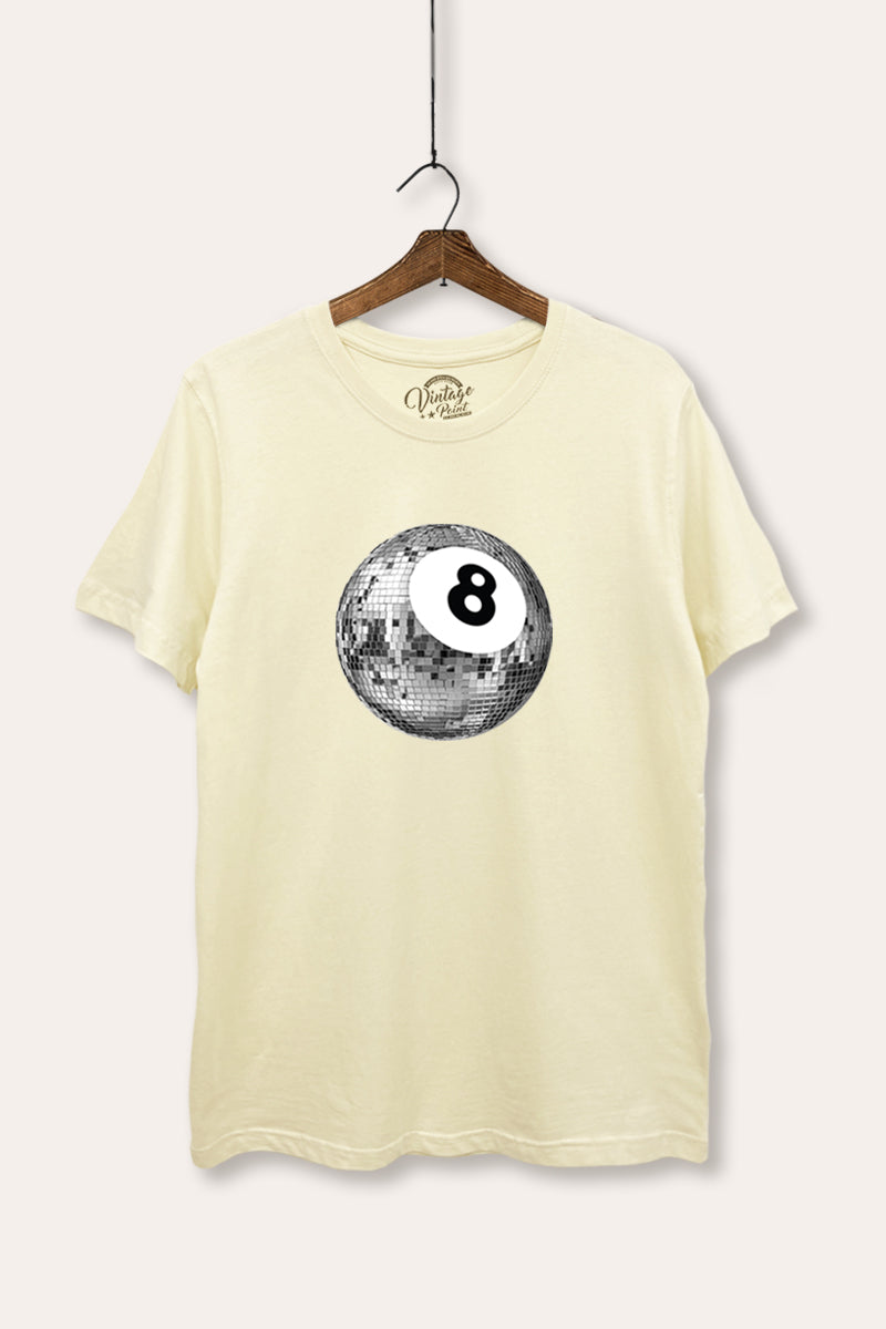 Silver Disco 8-Ball Graphic Women's Basic Casual Tee