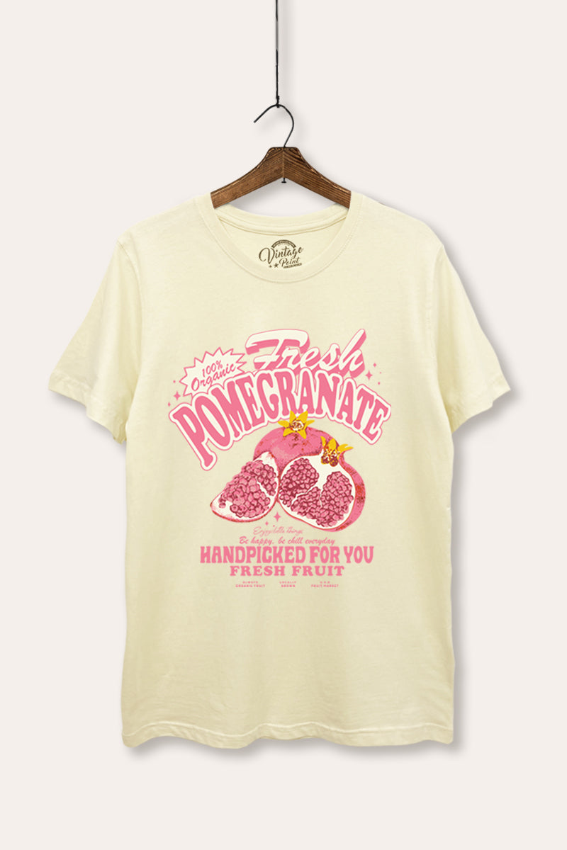Fresh Pomegranate Fruit Graphic Women's Basic Casual Tee