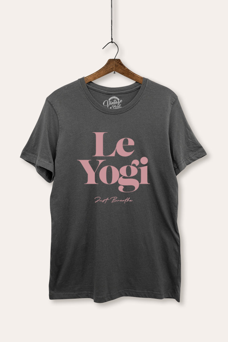 Le Yogi "Just Breathe" Graphic Women's Basic Casual Tee