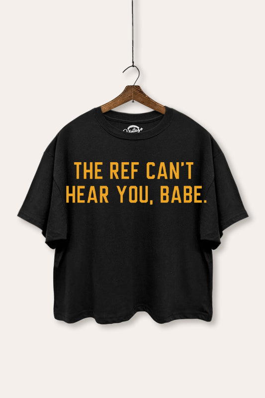 Can't Hear You Graphic Boxy Crop Top