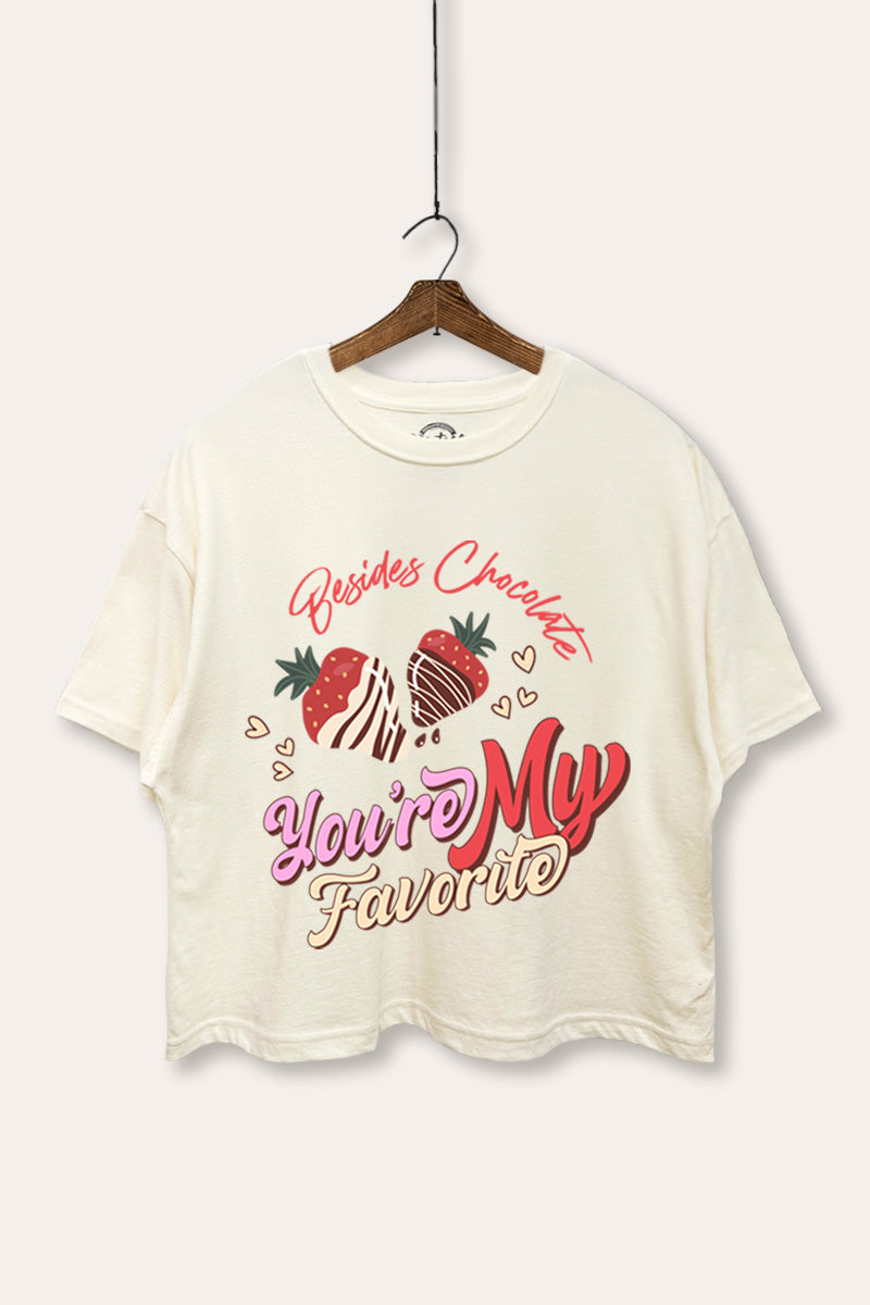 You're My Favorite Besides Chocolate Graphic Boxy Crop Top