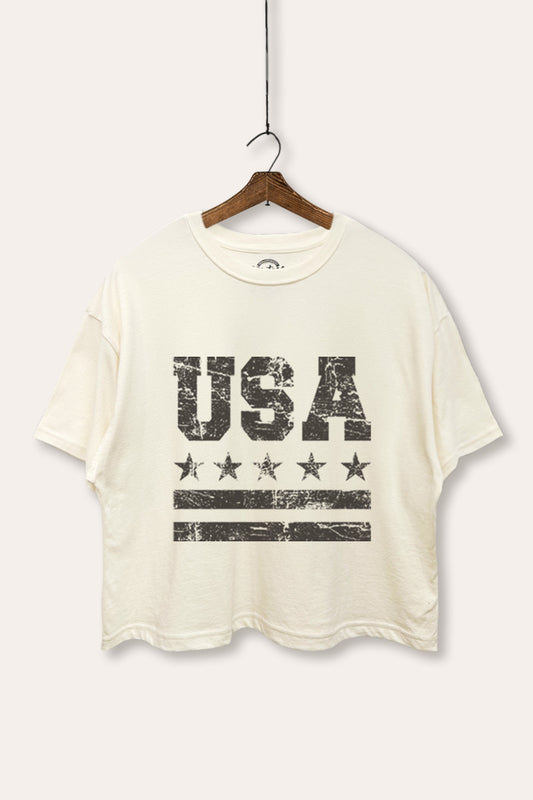 Vintage USA Graphic Boxy Crop Top