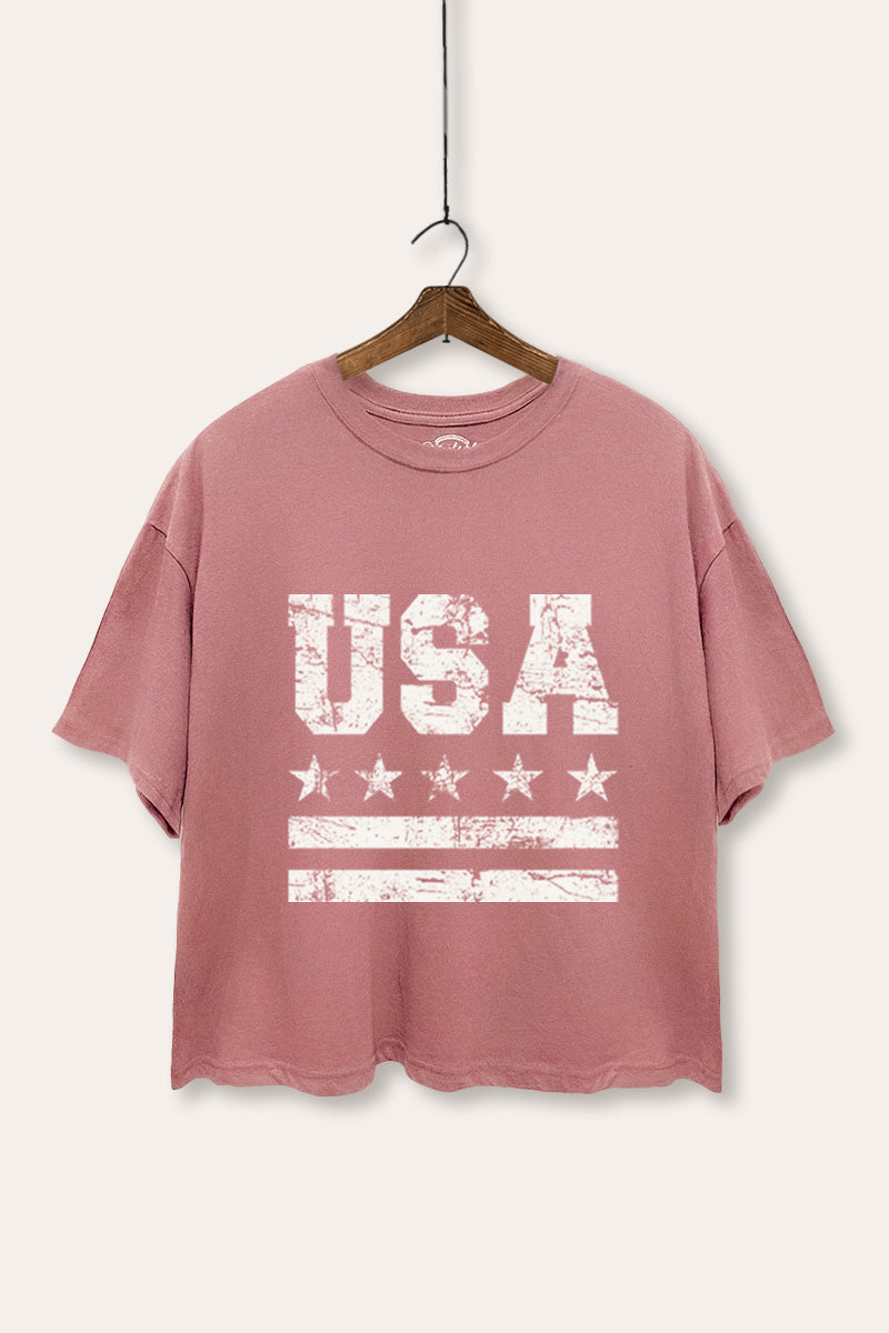 Vintage USA Graphic Boxy Crop Top