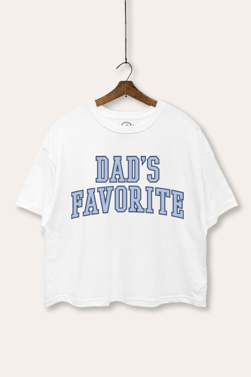 "dad's favorite" boxy graphic crop top
