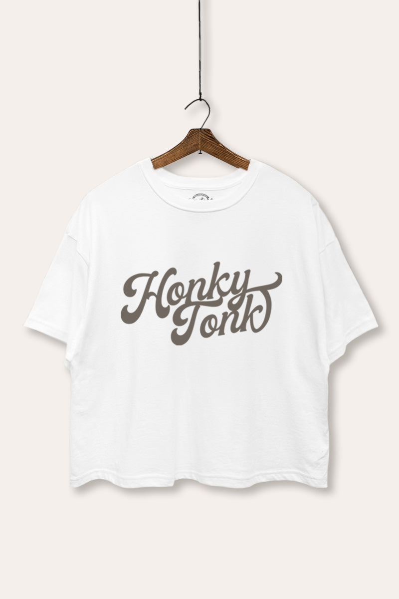 honky tonk graphic boxy crop top