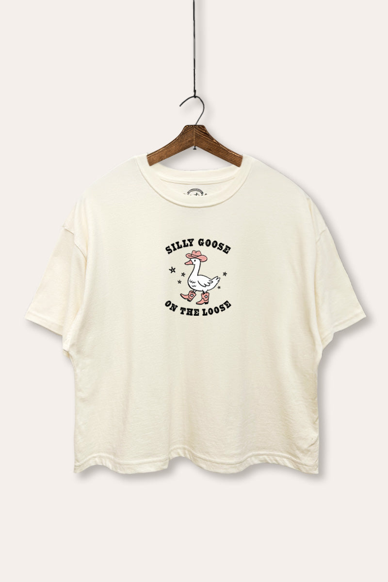 Silly Goose Western Graphic Boxy Crop Top