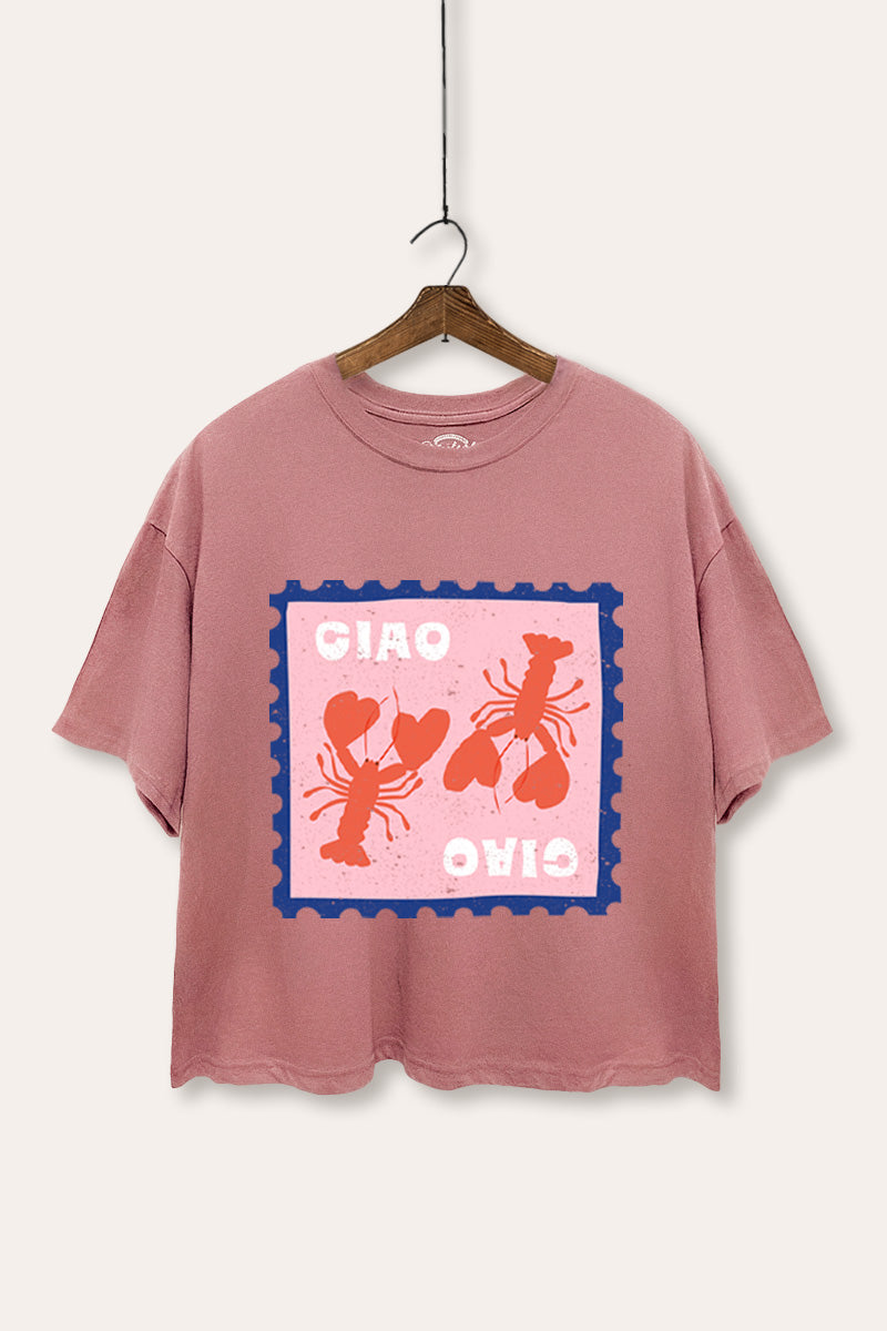 Ciao Lobster Graphic Boxy Crop Top