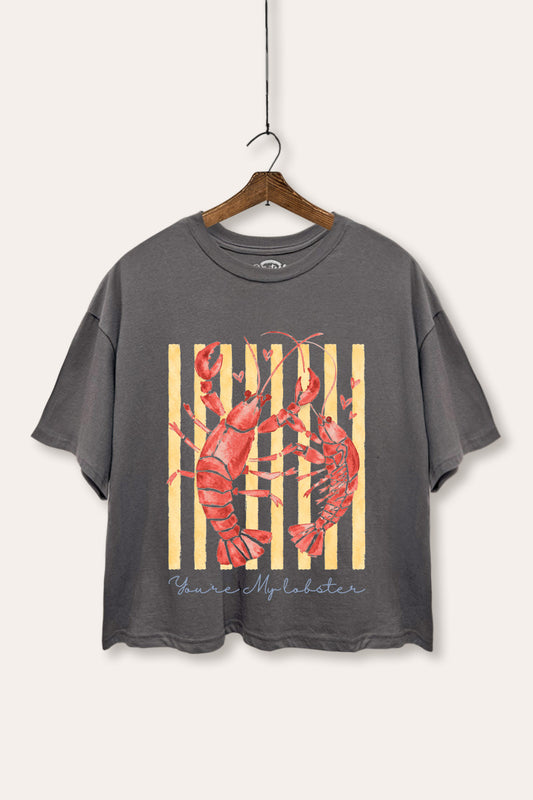 You're My Lobster Graphic Boxy Crop Top