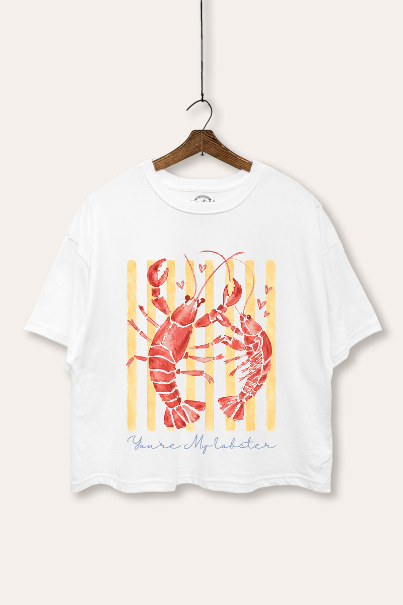 You're My Lobster Graphic Boxy Crop Top