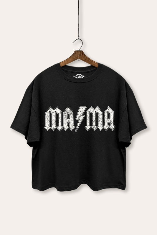 Mama Lightning Graphic Boxy Crop Top