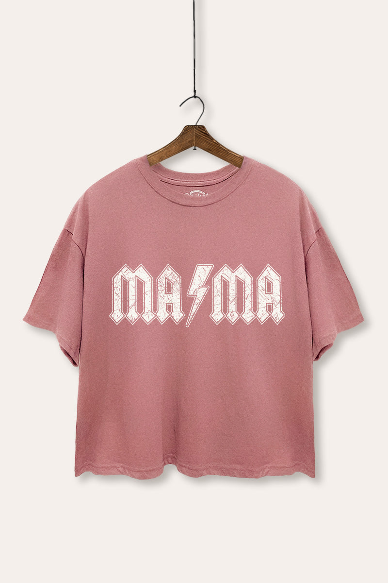 Mama Lightning Graphic Boxy Crop Top