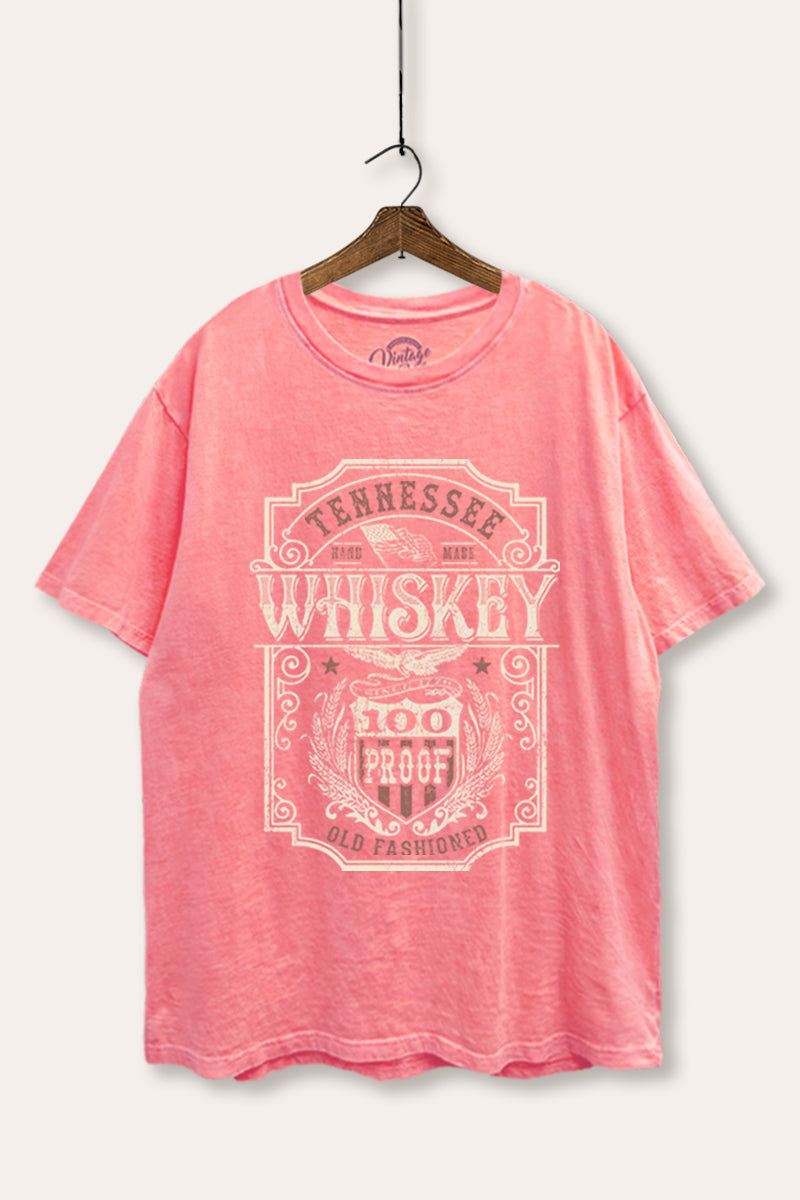 "tennessee whiskey" graphic mineral wash boxy tee