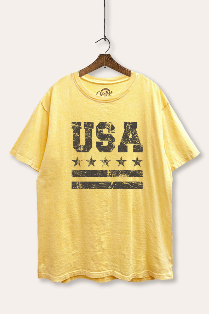 Vintage USA Graphic Mineral Wash Boxy Tee