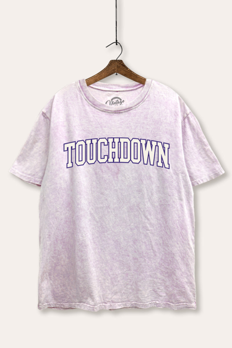 Touchdown Collegiate Sports Graphic Mineral Wash Boxy Tee