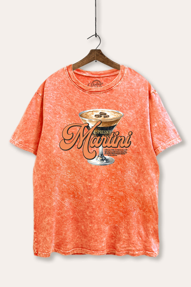 espresso martini graphic mineral wash boxy tee