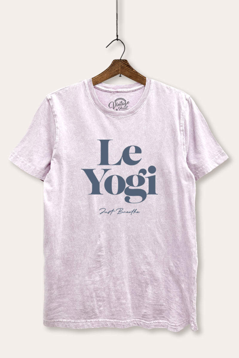 "le yogi" graphic mineral wash relaxed tee