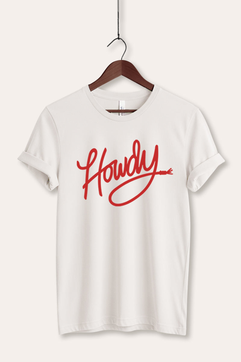 Howdy Cursive Western Graphic Women's Jersey Tee