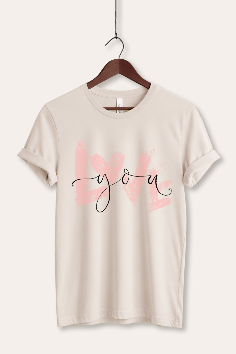 Love You Heart Graphic Women's Jersey Tee