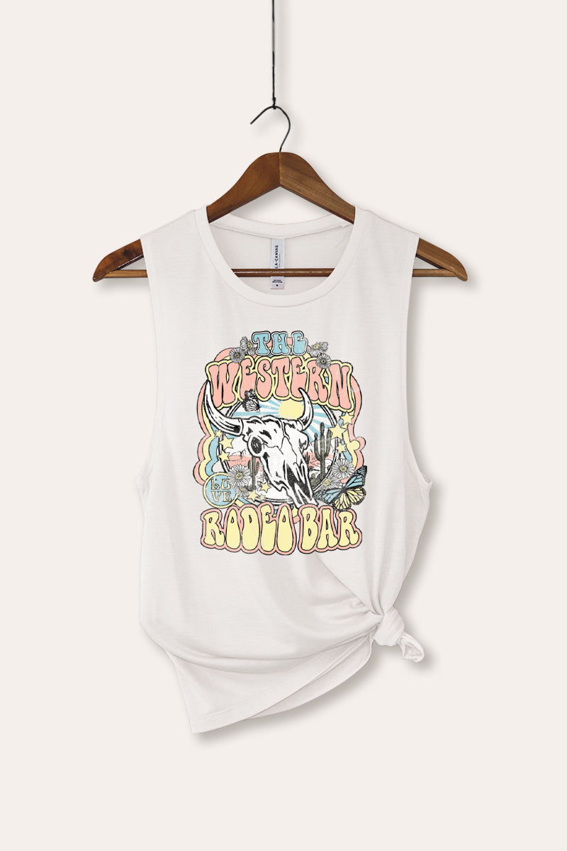 "the western rodeo bar" bella+canvas® graphic tank top