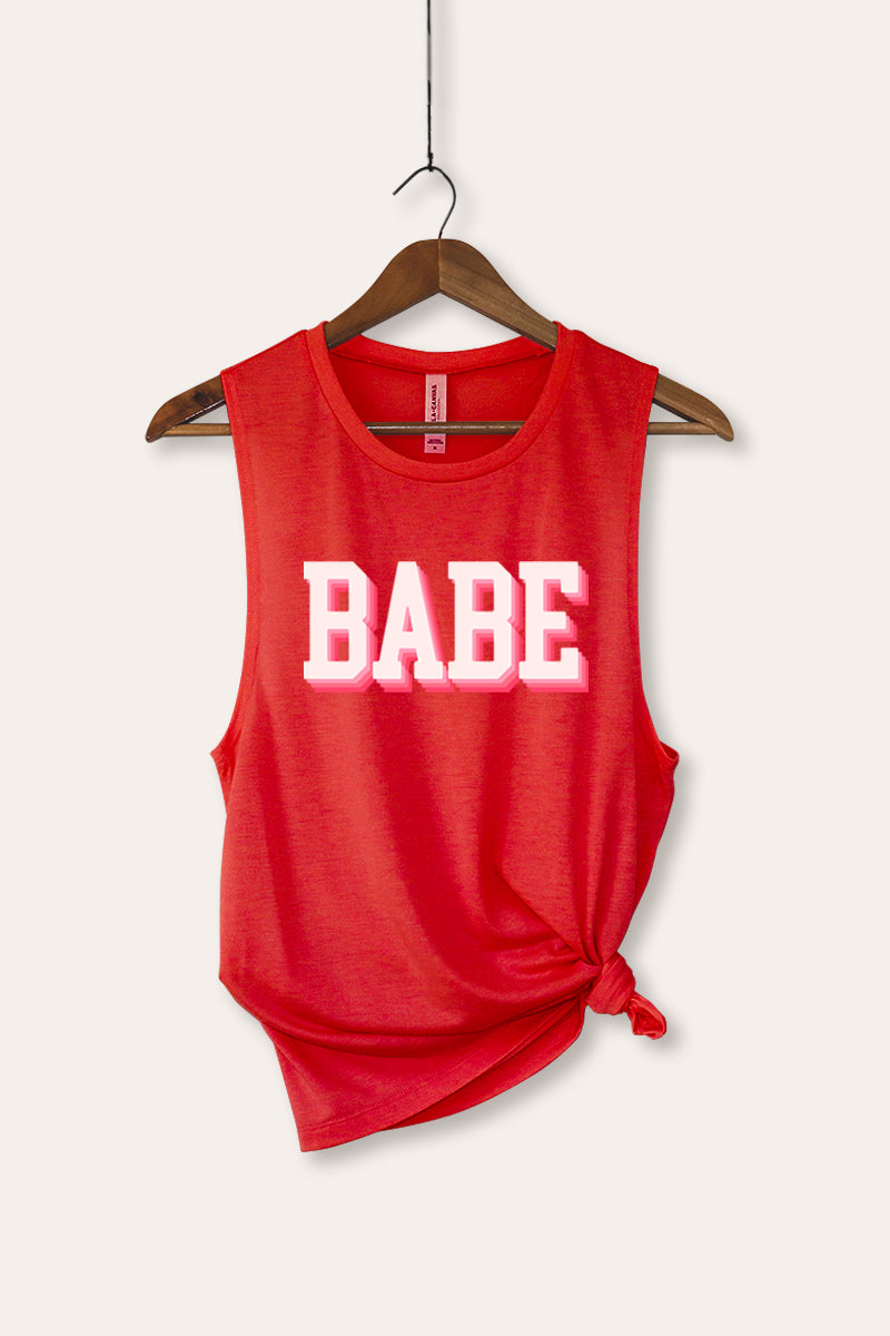 Babe Lettering Typography Women's Jersey Tank Top