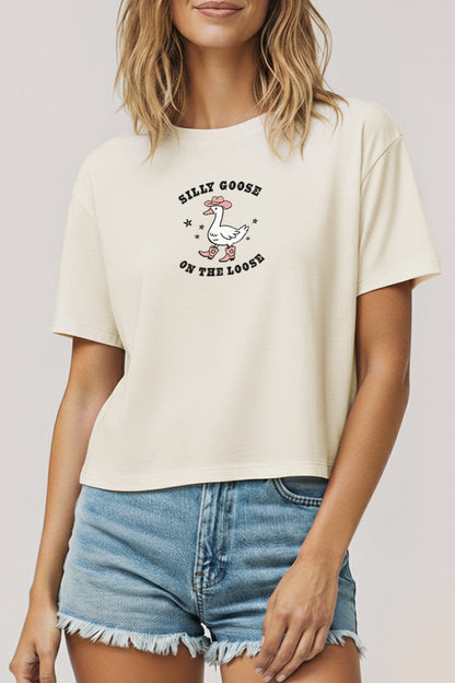 Silly Goose Western Graphic Boxy Crop Top