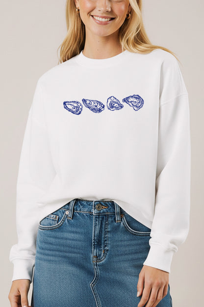 Oyster Coastal Graphic Fleece Sweatshirt