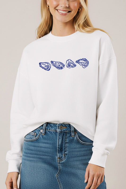 Oyster Coastal Graphic Fleece Sweatshirt
