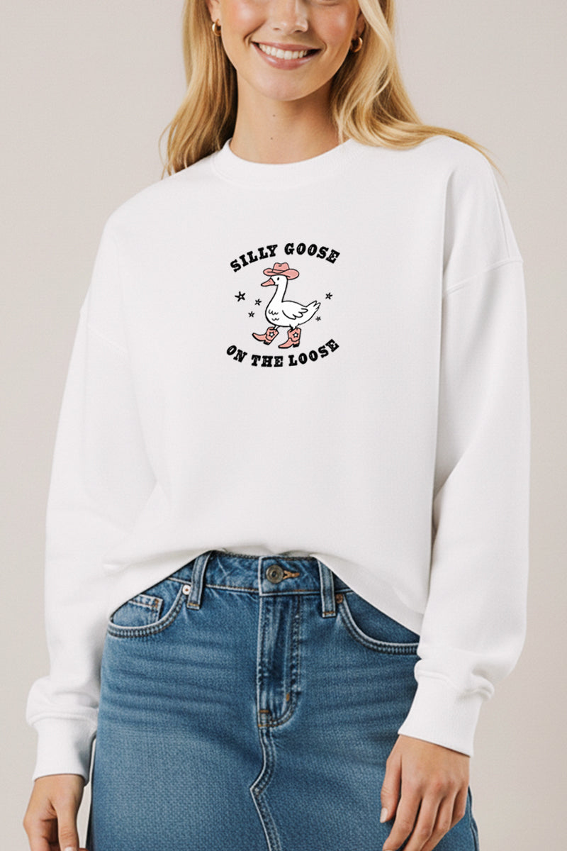 Silly Goose Western Graphic Fleece Sweatshirt