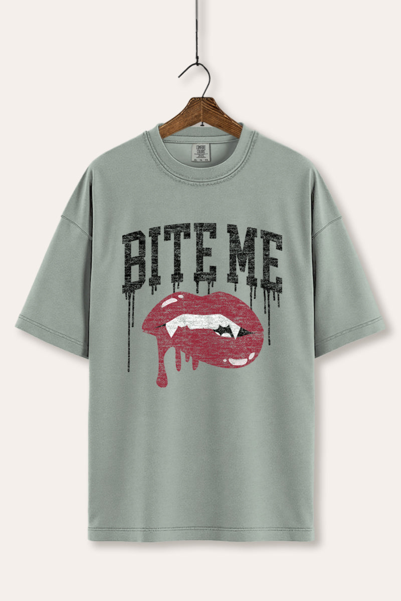 "bite me" vampire lips graphic comfort colors® t-shirt