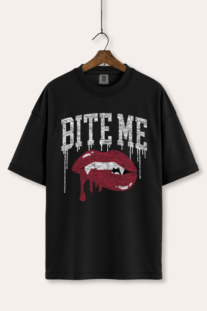 "bite me" vampire lips graphic comfort colors® t-shirt