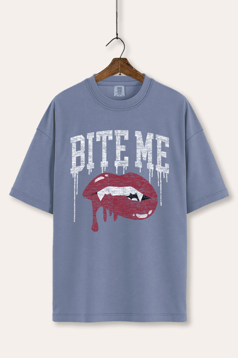 "bite me" vampire lips graphic comfort colors® t-shirt