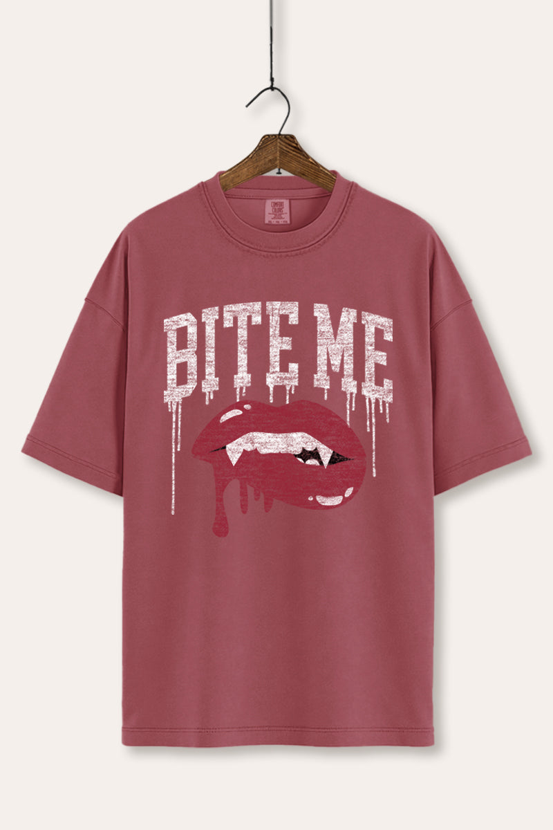 "bite me" vampire lips graphic comfort colors® t-shirt