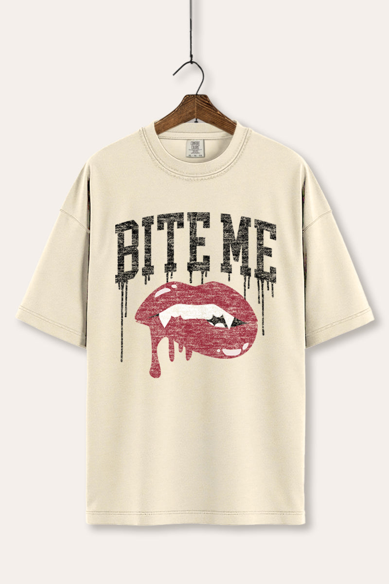 "bite me" vampire lips graphic comfort colors® t-shirt