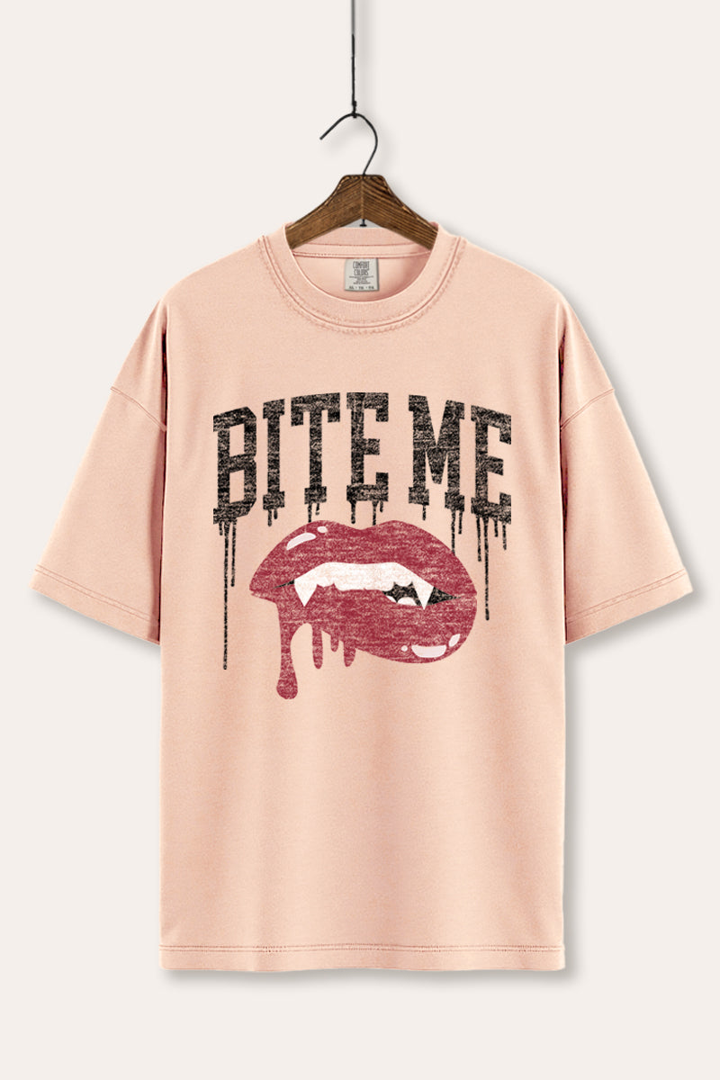 "bite me" vampire lips graphic comfort colors® t-shirt