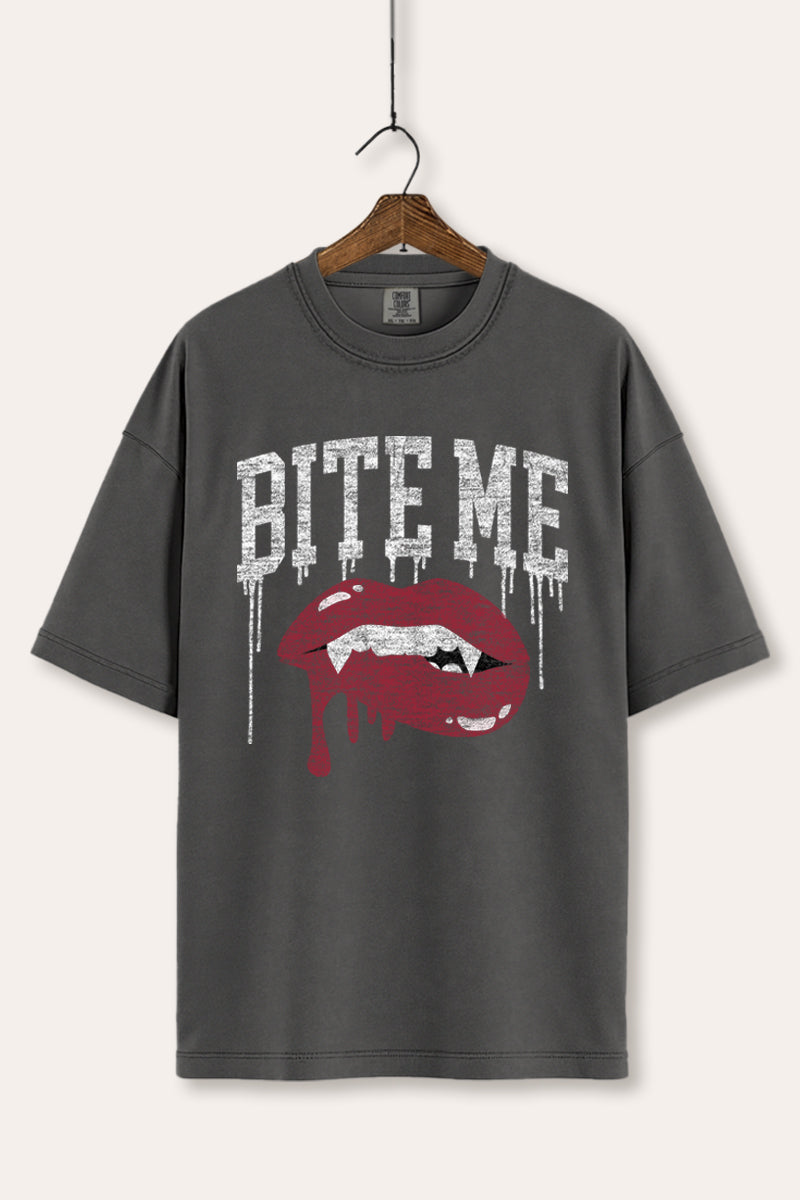 "bite me" vampire lips graphic comfort colors® t-shirt