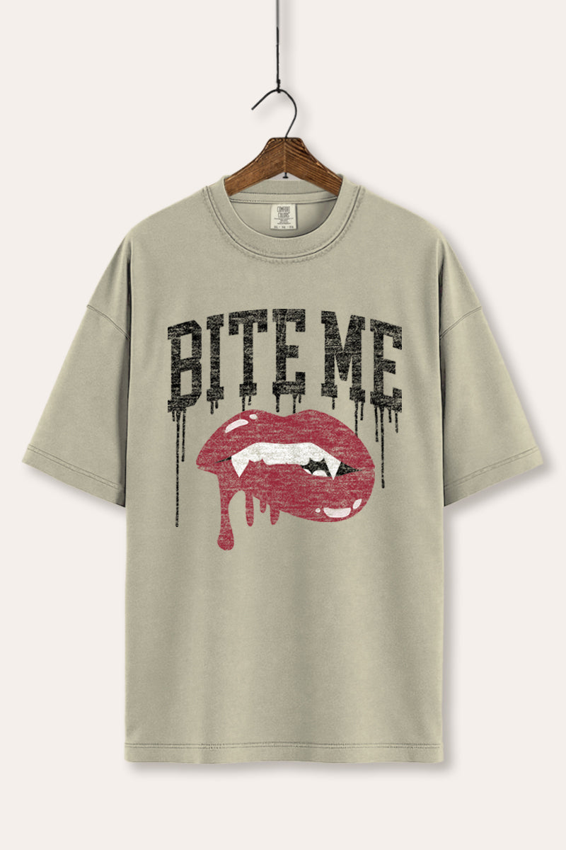 "bite me" vampire lips graphic comfort colors® t-shirt