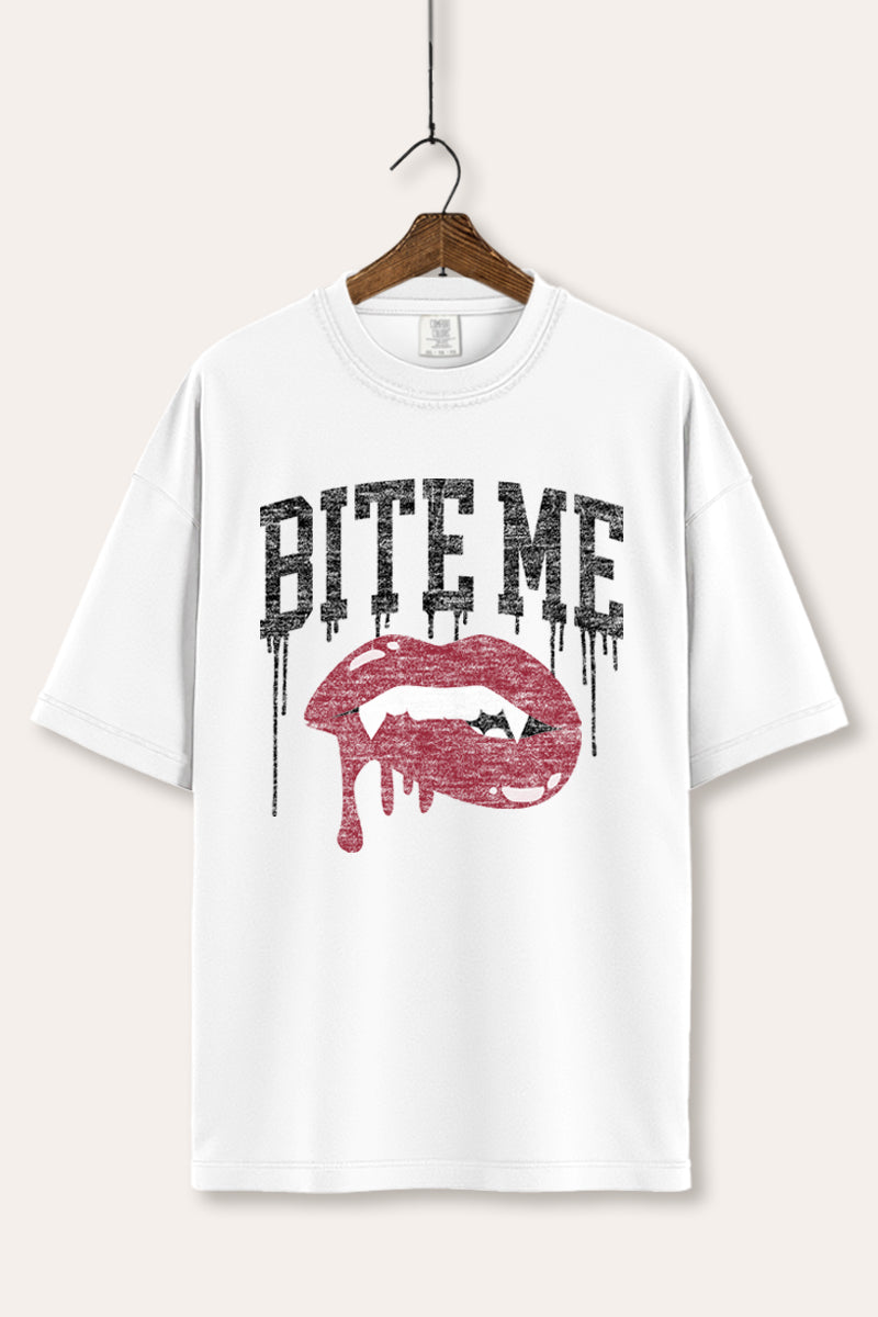 "bite me" vampire lips graphic comfort colors® t-shirt