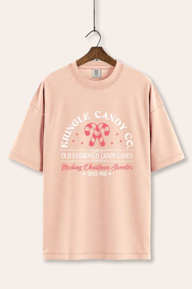 christmas candy cane graphic comfort colors® tee